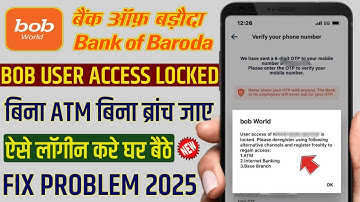 Bob world user access of is locked | bob world user locked thik kare | bob world user id locked 2025