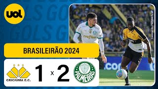 CRICIÚMA 1 X 2 PALMEIRAS - CAMPEONATO BRASILEIRO 2024; VEJA OS GOLS!