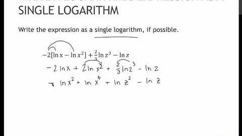 101 Write a Logarithmic Expression as a Single Logarithm (4.4)