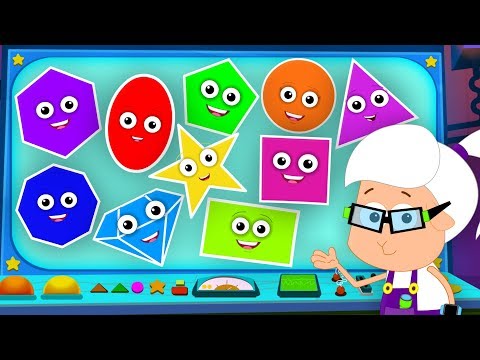 Ten Little Shapes Jumping On The Bed | Nursery Rhymes Songs For Kids | Baby Song