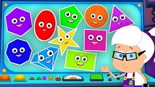 Ten Little Shapes Jumping On The Bed | Nursery Rhymes Songs For Kids | Baby Song