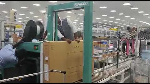 Fully automatic strapping machine line 9843313306 #paccoautomation #factory #tv #dealership
