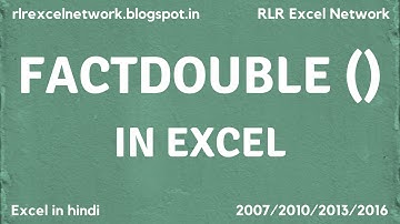62* How to use FACTDOUBLE formula in Excel {Hindi}