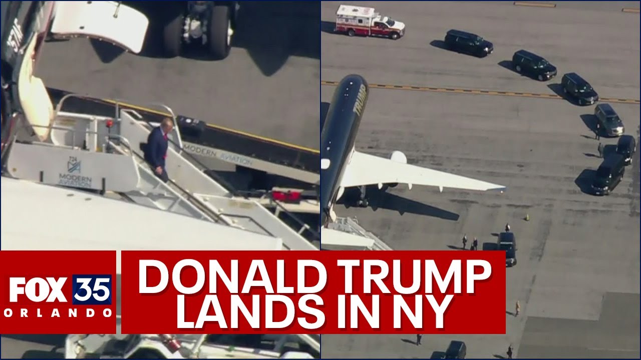 LIVE Donald Trump Lands In New York Ahead Of Arraignment YouTube