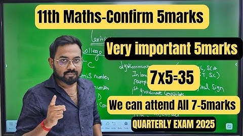 11th Maths | Confirm 5marks | Very important 5marks | 35/35-quaterly exam 2025