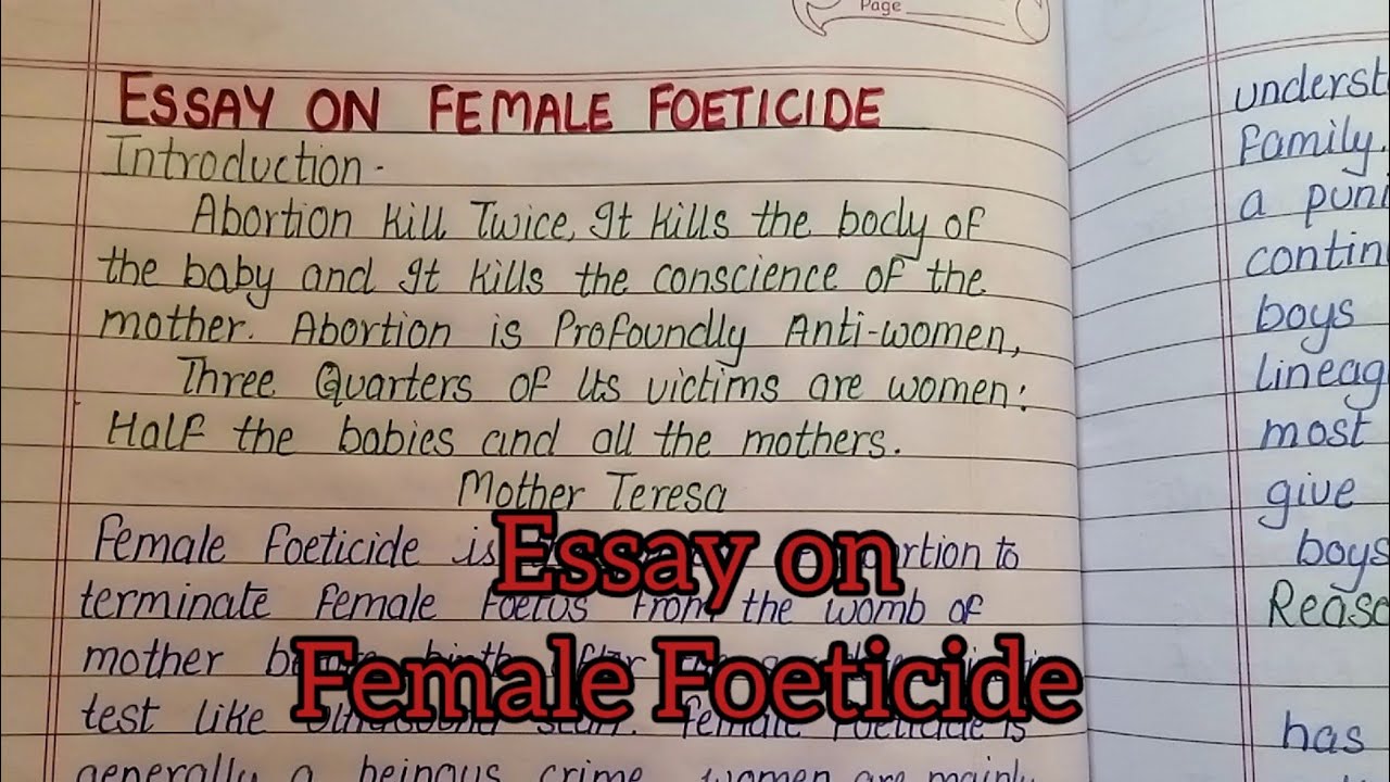 female foeticide essay 1000 words