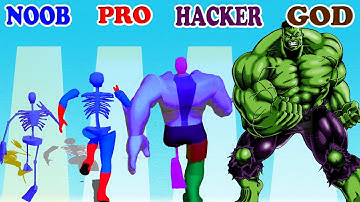 NOOB vs PRO vs HACKER vs GOD in SuperHero Pick 3D Gameplay - Which game do you like?