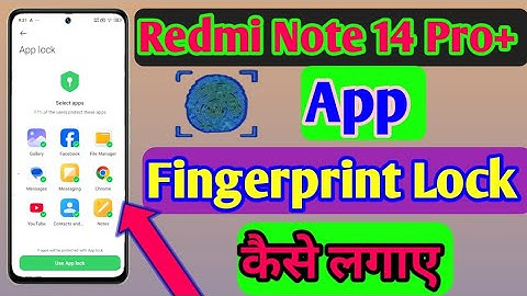 how to set App Fingerprint Lock in Redmi Note14 Pro+ 5g/ app me Fingerprint Lock setting/