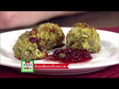 Sausage Stuffing Bites with Cranberry Dipping Sauce