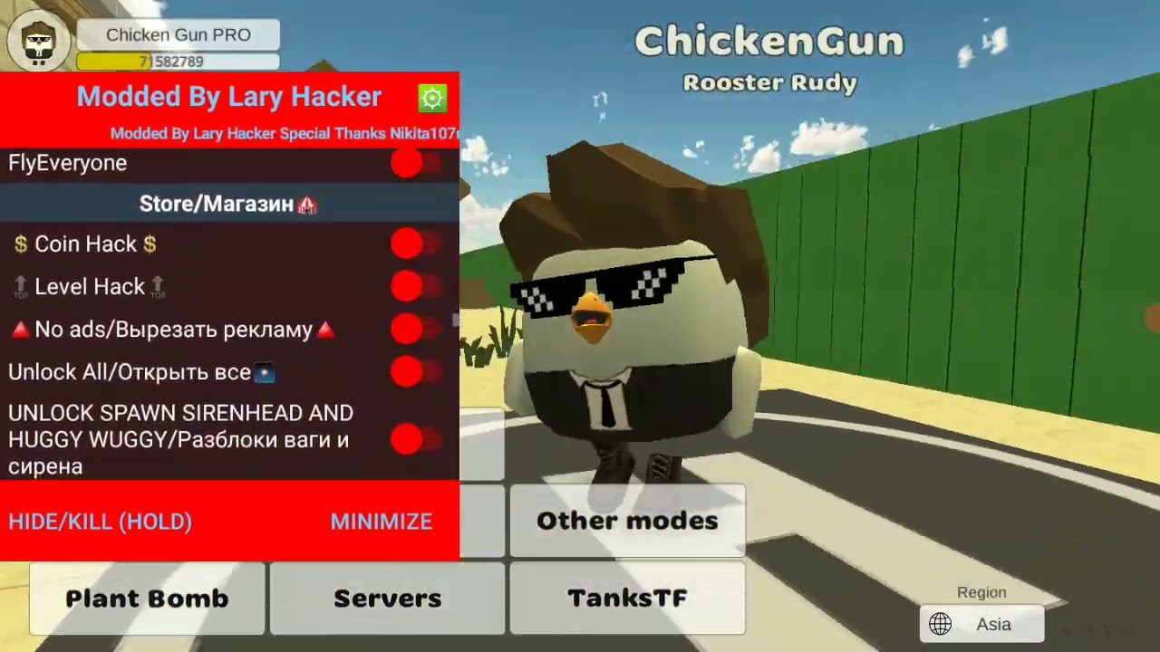 Chicken gun mod menu lary hacker, how to download