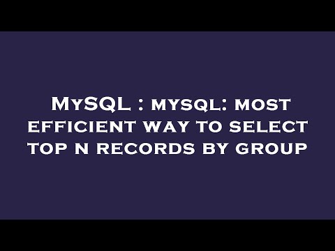 MySQL : mysql: