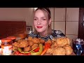 MUKBANG | Хрустящие острые крылышки и ножки, как в KFC | crispy wings не ASMR