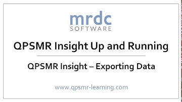 QPSMR Insight   Exporting data