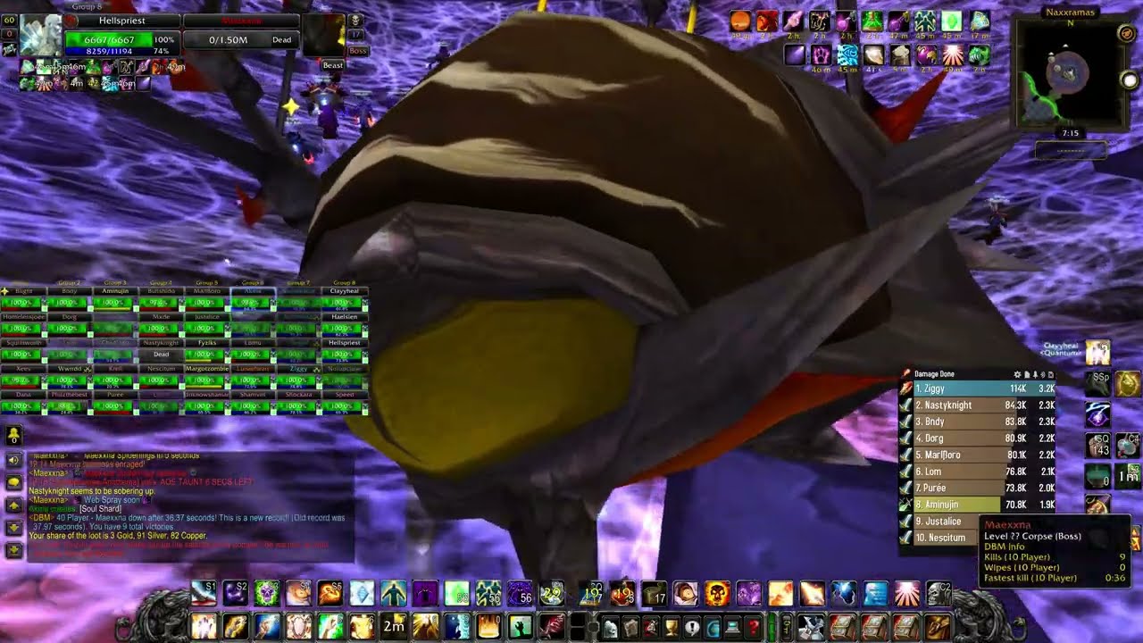 Naxxramas full clear, Priest POV 9 October 2025 - (Whitemane WoW Classic Era)