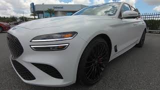 2022 Genesis G70 3.3T Launch Edition | Verbier White | Sevilla Red Interior Genesis G70 Red Interior For Sale