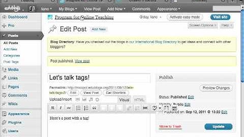 How to Tag Posts in Edublog for Pedagogy First