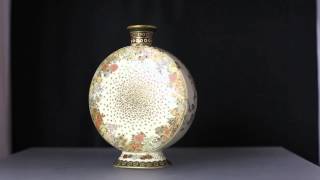 JAPANESE SATSUMA VASE, YABU MEIZAN, MEIJI PERIOD JAPANESE SATSUMA VASE, YABU MEIZAN, MEIJI PERIOD