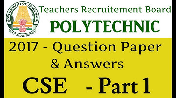 TRB Polytechnic 2017 | CSE Question Paper Answers | Part-1