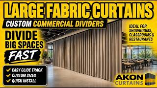 Large Custom Fabric Curtains 🧵 Commercial Space Dividers for Big Open Rooms
