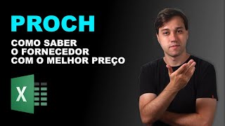 Proch Excel - Como Saber O Fornecedor Com Melhor Preço?