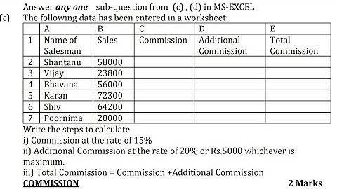#MS_Excel Step& Formula Row & Column Simple Way 8marks Computer APPLICATION IT SYSTEM TYBCOM SEM5