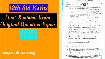 12th std maths first Revision Exam original question paper 2023.👍👍 PDF Link in Description 🔥🔥