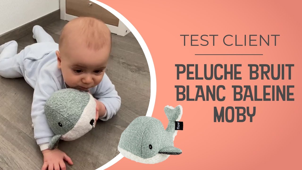 LA PELUCHE BRUIT BLANC BALEINE MOBY VERT D'EAU (21 cm) FLOW 