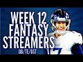 Week 12 Fantasy Football Streamers - Quarterback/Tight End/Defense