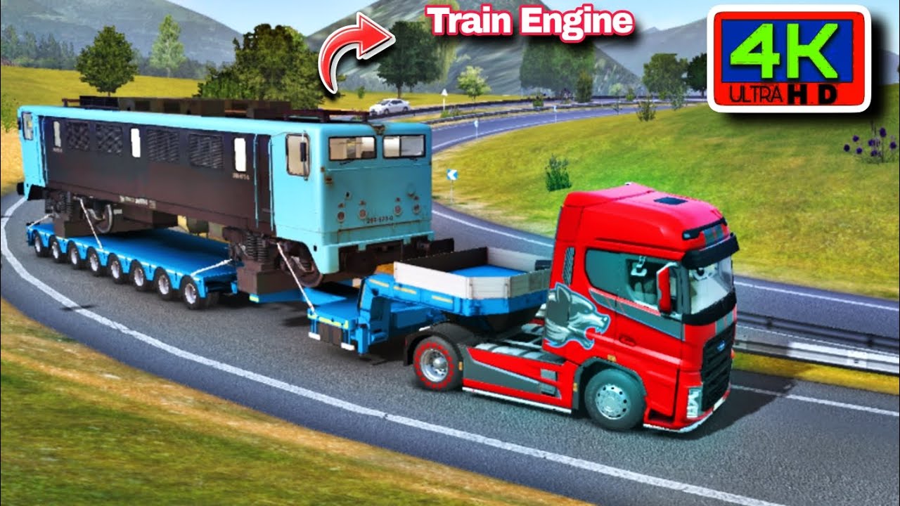 Pro driving skills | Huge Train Engine delivering on Road | Trucker of Euro 3