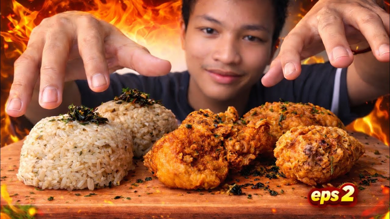 BUKA PUASA MAKAN 2 PORSI NASI DAUN JERUK + 4 FRIED CHICKEN!!!!