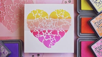 Stenciled Heart Valentine | Ink Blending and Texture Paste