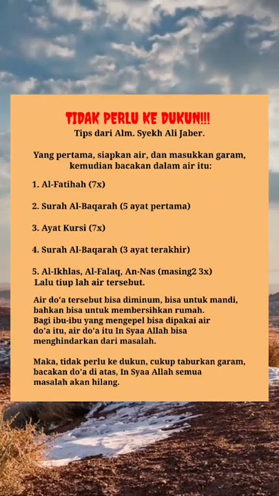 Tidak usah ke dukun ada tips dari Syeh ali Jaber Mandi air Garam #ulama #waliallah #foryou #quotes