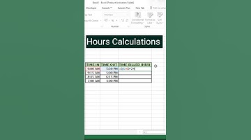 Hour Calculation #excel #excelsolutions #exceltutorial #public #study #vba #education #ica #advance