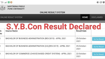 Pune University Result Declared | S.Y.B.Com Result