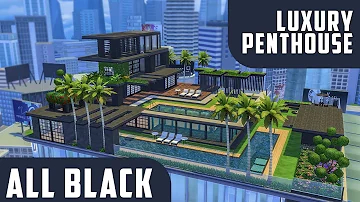 Luxury Penthouse | Black Themed | Sims 4 Speedbuild | No CC | Brown Boy Builds