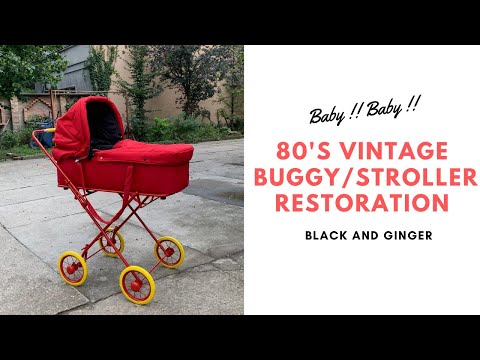 black vintage stroller