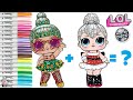 LOL Surprise Dolls Coloring Book Page Mash Up Sleigh Babe and Tinsel LOL Surprise Winter Disco