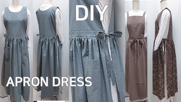 DIY apron dress/100% cotton apron/Pattern sharing/패턴공유/예쁜 앞치마 원피스만들기/주름 앞치마/모서리 깔끔하게 바느질하는법[JSDAILY]