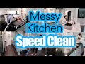MESSY KITCHEN SPEED CLEAN // SPEED CLEAN WITH ME // CLEANING MOTIVATION 2021 / KITCHEN CLEAN WITH ME