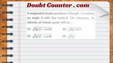 A suspended simple pendulum of length I is making an angle with the vertical.On releasing,its