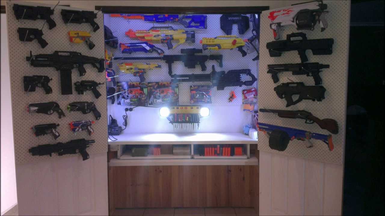 nerf gun storage cabinet