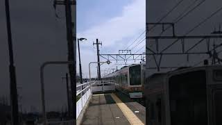 211系興津行き4両編成　豊田町駅発車&貨物列車　豊田町駅通過