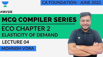 L 4 | Elasticity of Demand - Part 1 | MCQ Compiler Series | Mohnish Vora | CA Foundation June 2023
