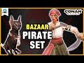 Lost pirate set buccaneer armor cutlass  pirate cat  bazaar showcase  conan exiles