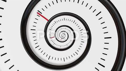 moving time spiral. spiral clock seamless infinite zoom motion background. time