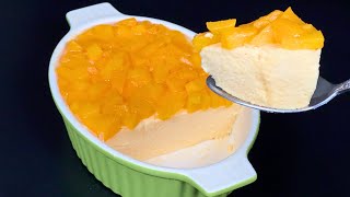 Whip condensed milk with peaches! The best no-bake mousse dessert!