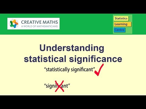 Understanding Statistical Significance - Statistics help