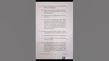 AMIE Mechanics of fluids Winter 2020 question paper