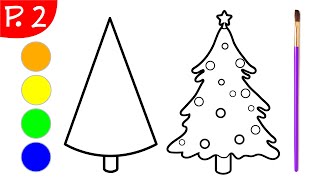 How to draw a christmas tree - part two - YouTube