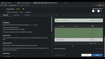 Puzzle Hunt   Problems | CodeChef Starters 99 | CodeChef Contest